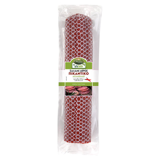 Creta Farms Εν Ελλάδι Σαλάμι Αέρος Πικάντικο Με Ελαιόλαδο Χωρίς Γλουτένη