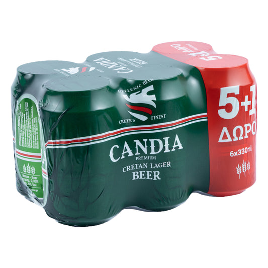 Candia Μπίρα Lager Κουτί 5 x 330 ml + 1 Δώρο