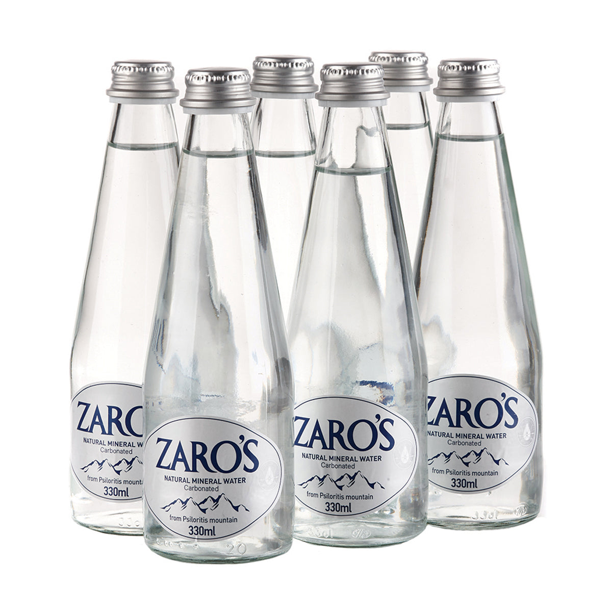 Zaro’s Sparkling Ανθρακούχο Μεταλλικό Νερό Γυάλινη Φιάλη 6 x 330 ml