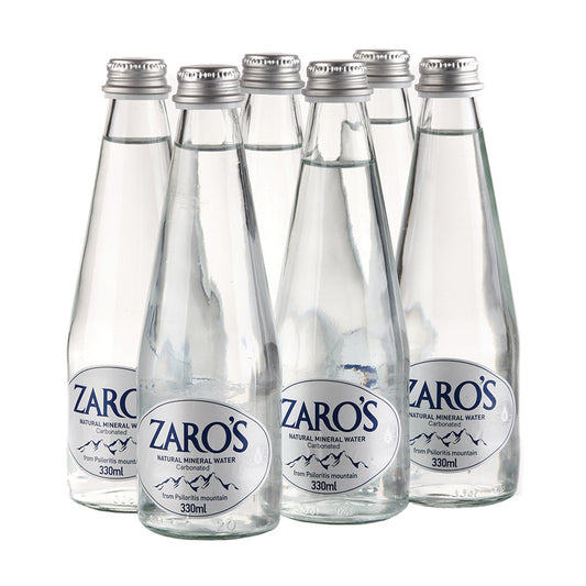 Zaro’s Sparkling Ανθρακούχο Μεταλλικό Νερό Γυάλινη Φιάλη 6 x 330 ml